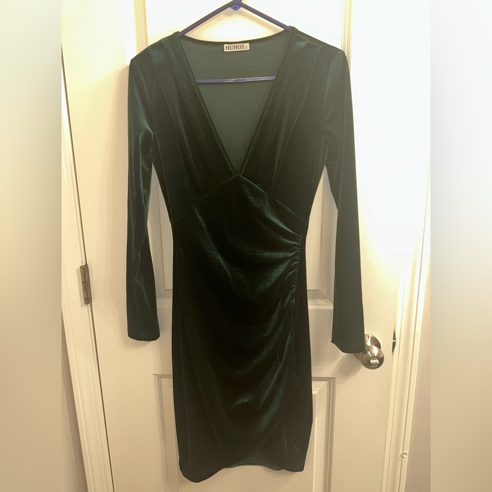 Green Velvet Dress